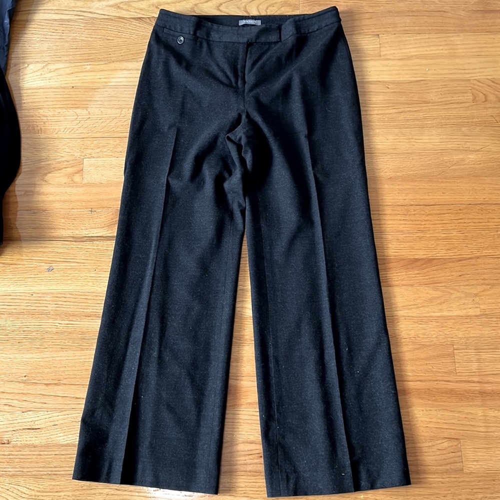 Ann Taylor Straight Leg Black Pants (lined) 98% Wool - Size 8/10